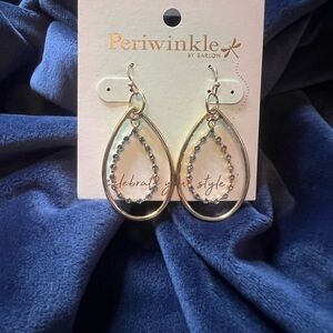 Periwinkle by Barlow Gold and Crystal Teardrop Earrings